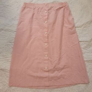 Vintage Pink Button-Down Women's Skirt